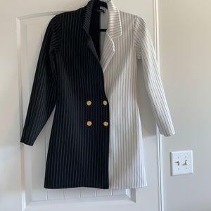 PrettyLittleThing stripe contrast blazer dress 10